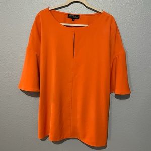 Eloquii Orange Tie Back Detail Blouse